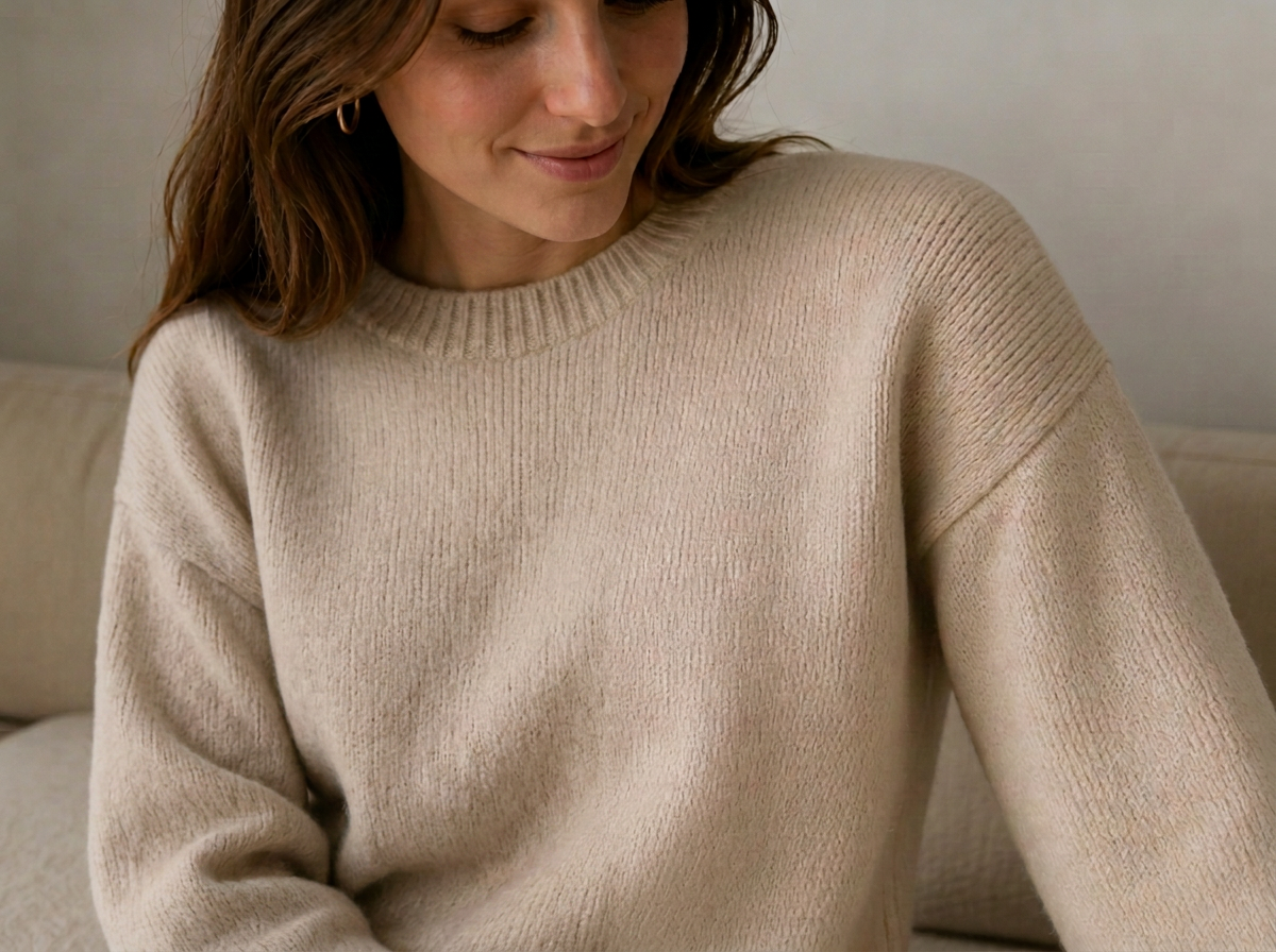 Después: sweater limpio y renovado